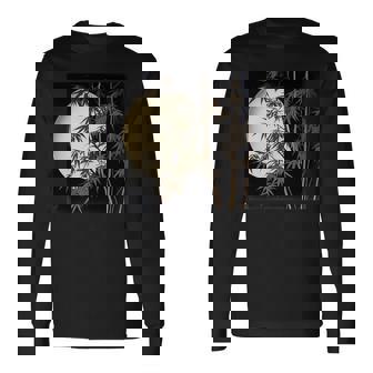 日本の竹と月 長袖tシャツ 長袖Tシャツ - Kawaiitshirt