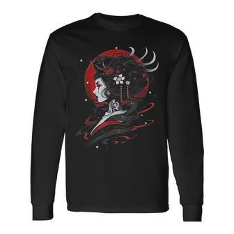 日本の芸者 長袖Tシャツ - Kawaiitshirt
