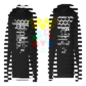 日本の道路標識、日本の交通警告シンボルグラフィック。 長袖Tシャツ - Kawaiitshirt