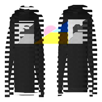 日本ウクライナ国旗日本語ウクライナサポートスタンド付き 長袖Tシャツ - Kawaiitshirt