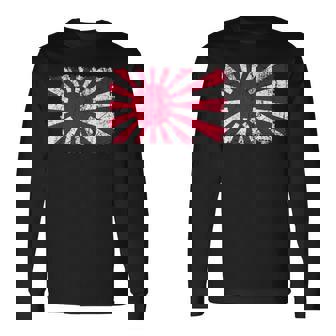 日本海軍旗 日本の誇り ビンテージ アンティーク調 愛国心 長袖Tシャツ - Kawaiitshirt