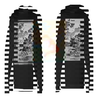 日本美術 レッサーパンダ 京斎 ヴィンテージ 日本 作品 長袖Tシャツ - Kawaiitshirt