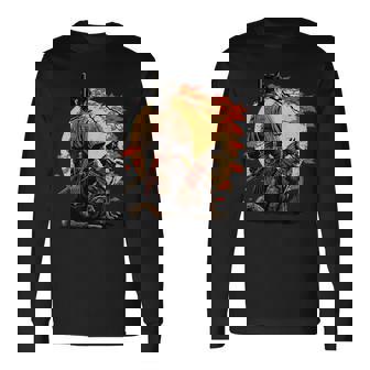 日本美術 忍者 浮世絵 アニメ風 侍 改 健 長袖Tシャツ - Kawaiitshirt