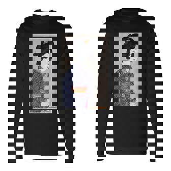 日本美術 芸者 日本木版 新版画美人画 長袖Tシャツ - Kawaiitshirt