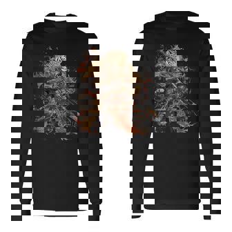 日本美術 虎 忍者 浮世絵 アニメ風 侍 虎 長袖Tシャツ - Kawaiitshirt