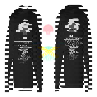 日本育ちのジャマイカ人のルーツ 日本ジャマイカ家系図 長袖Tシャツ - Kawaiitshirt