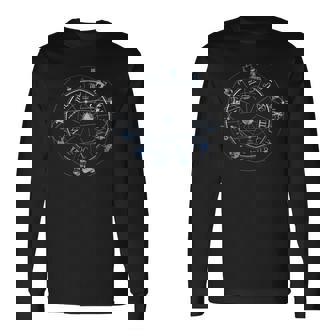 星座 占星術 星座 ホロスコープ 宇宙 ホイール 長袖Tシャツ - Kawaiitshirt