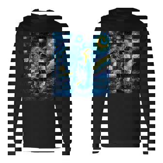 星月夜 ヴィンセント・ヴァン・ゴッホ 絵画 ペンギン 長袖Tシャツ - Kawaiitshirt