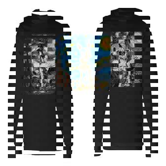 星月夜のヴァンゴッホ ボストンテリア 長袖Tシャツ - Kawaiitshirt