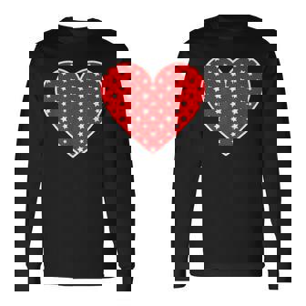 星柄のグラフィックハートプリント。 長袖Tシャツ - Kawaiitshirt