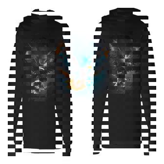 星空の雄大な鷲 長袖Tシャツ - Kawaiitshirt