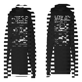 暇なときにすること面白い自転車愛好家 長袖Tシャツ - Kawaiitshirt