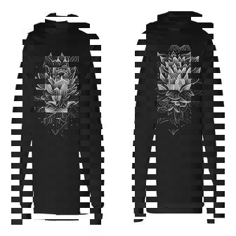 曼荼羅 蓮の花 グラフィックtシャツ メンズ レディース ボーイズ ガールズ 長袖Tシャツ - Kawaiitshirt