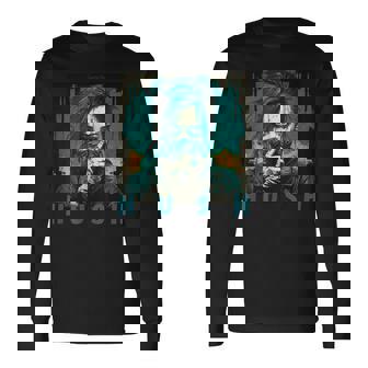 未来的なデザインを見せるサイバーパンクガール 長袖Tシャツ - Kawaiitshirt