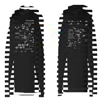 東京 日本 電車 近郊線 鉄道 – おみやげ 路線図 長袖tシャツ 長袖Tシャツ - Kawaiitshirt