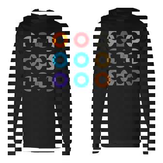 東京の地下鉄 カラー 色 マーク 丸【電車ファン】鉄道【変なtシャツ屋さん】メトロ 面白い ポップ 長袖Tシャツ - Kawaiitshirt