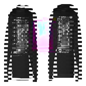 東京サイバーパンク ヴェイパーウェーブ 日本のレトロな雰囲気の美学 長袖Tシャツ - Kawaiitshirt
