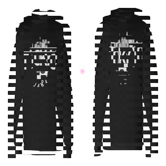 東京ジャパン スカイライン 日本の国旗 プライド お土産 長袖Tシャツ - Kawaiitshirt