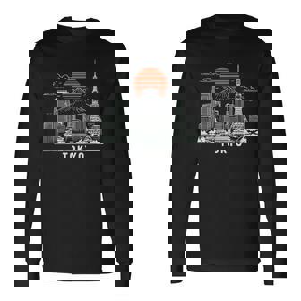 東京スカイライン 日本 富士山 ランドマーク 東京タワー お土産 長袖Tシャツ - Kawaiitshirt