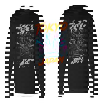 東京都 日本 アニメ スタイル 美的 芸術 アジアン 日本 長袖Tシャツ - Kawaiitshirt