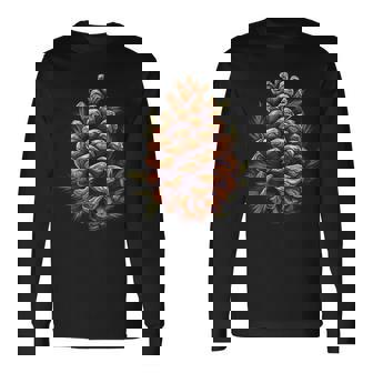 松ぼっくり好きのための涼しい秋の季節 長袖Tシャツ - Kawaiitshirt