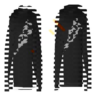 松葉杖 長袖Tシャツ - Kawaiitshirt