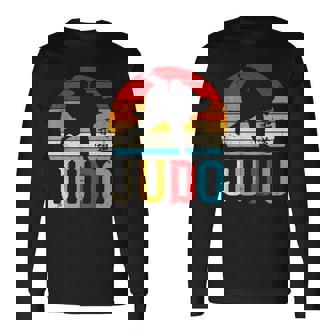 柔道投げ レトロ 日本の格闘技 柔道家 ファイター ギフト 長袖Tシャツ - Kawaiitshirt