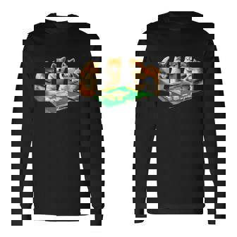 柴犬 イヌ 麻雀 面白いtシャツ 犬 文字入り メンズ おもしろ 面白い 服 おもしろグッズ ネタ 雀士 長袖Tシャツ - Kawaiitshirt