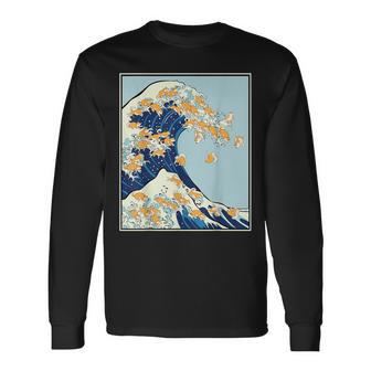 柴犬 大波 日本 神奈川 北斎 犬 動物 長袖Tシャツ - Kawaiitshirt
