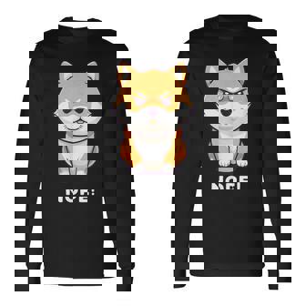 柴犬 犬 赤柴 怒柴 拒否柴 嫌です 怒った犬 かわいい おもしろ 長袖Tシャツ - Kawaiitshirt