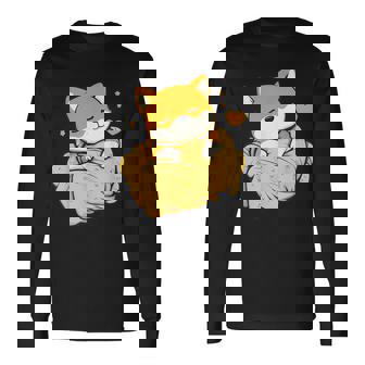 柴犬寝パジャマナイトタイムかわいいグラフィックネグリジェ 長袖Tシャツ - Kawaiitshirt