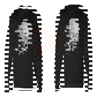 桜 花 満月 さくら 日本文化 長袖Tシャツ - Kawaiitshirt