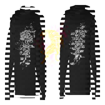 桜の虎 長袖Tシャツ - Kawaiitshirt