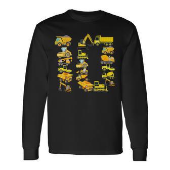 楽しい建設トラック 10歳の誕生日パーティー 男の子 10歳 長袖Tシャツ - Kawaiitshirt