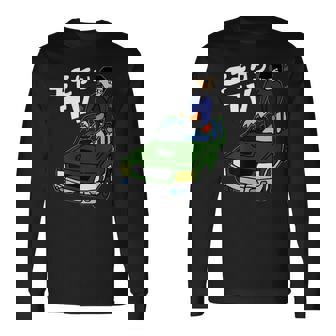 横転した車の屋根を板金するようす 長袖Tシャツ - Kawaiitshirt