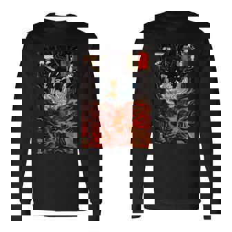 歌川国芳作 木曽街道六十九駅 長袖Tシャツ - Kawaiitshirt