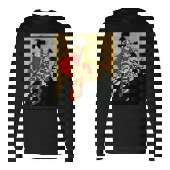 歌舞伎 俳優 日本劇出演者 四世片岡市蔵 上使の弁慶 役者絵 長袖Tシャツ - Kawaiitshirt