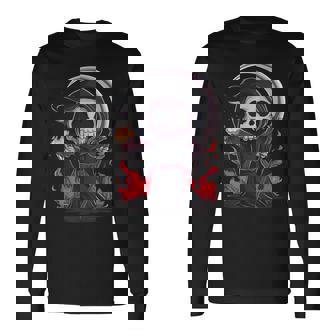 死神 スケルトン ハロウィン コスチューム 不気味 怖い 長袖Tシャツ - Kawaiitshirt