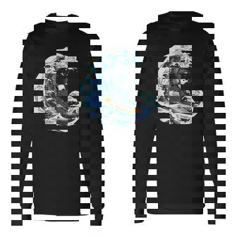 死神サーフィン 長袖Tシャツ - Kawaiitshirt