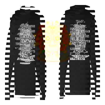 死者の日メキシカンシュガースカルフローラルセレブレーション 長袖Tシャツ - Kawaiitshirt