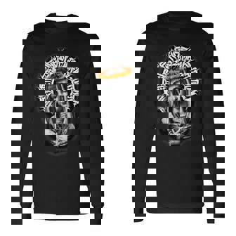 母マリア タトゥー Blessed Pray ゴシック 長袖Tシャツ - Kawaiitshirt