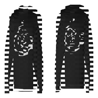 江戸時代の侍風にデザインした へのへのもへじ ユニーク ユーモア 面白い ふざけ ゆる かわいい インパクト 長袖Tシャツ - Kawaiitshirt