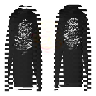 沖縄ジャパン シーサー ガーディアン ライオン ラーメン 沖縄土産 長袖Tシャツ - Kawaiitshirt