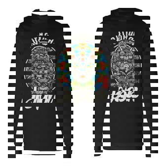 沖縄ジャパン シーサー ライオンガーディアン 和 カタカナ お土産 長袖Tシャツ - Kawaiitshirt