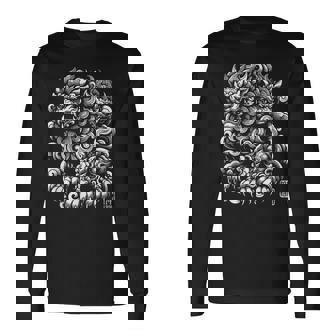 沖縄ジャパン シーサーガーディアンライオンズ 沖縄漢字はんこ スタンプ 長袖Tシャツ - Kawaiitshirt