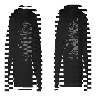 浮かび上がる山形土偶。土偶 山形土偶 縄文 宇宙人 かわいい シュール 長袖Tシャツ - Kawaiitshirt