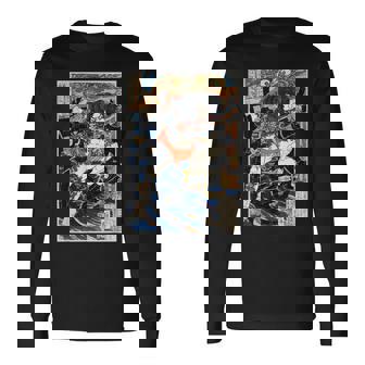 浮世絵 面白tシャツ 日本画 歌川国芳 名作 アート 絵画 メンズ レディース 面白い 服 美術 おもしろ 長袖Tシャツ - Kawaiitshirt