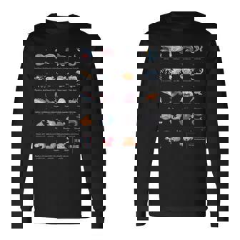 深海魚図鑑_文字白 長袖Tシャツ - Kawaiitshirt