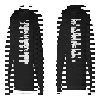 清掃中 文字入り 両面印字 長袖Tシャツ - Kawaiitshirt