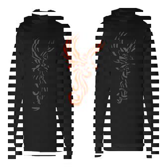 灰のタトゥー部族のモチーフから素晴らしいフェニックス。 長袖Tシャツ - Kawaiitshirt
